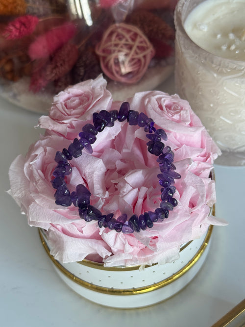 Bracelet chips en Améthyste