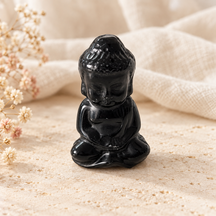 bouddha en obsidienne noire