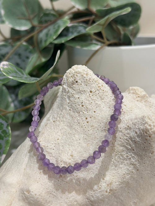 Bracelet en Améthyste à facettes - 4mm