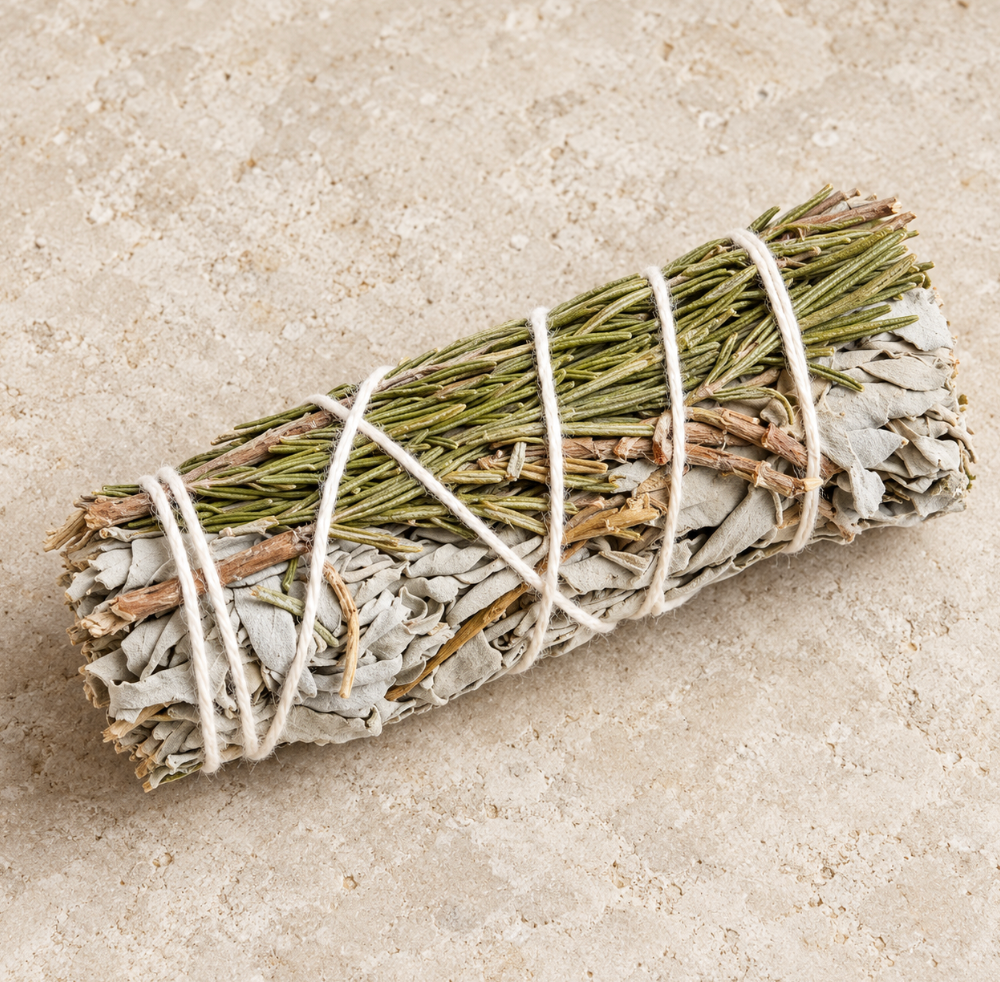 Baton de sauge blanche avec romarin