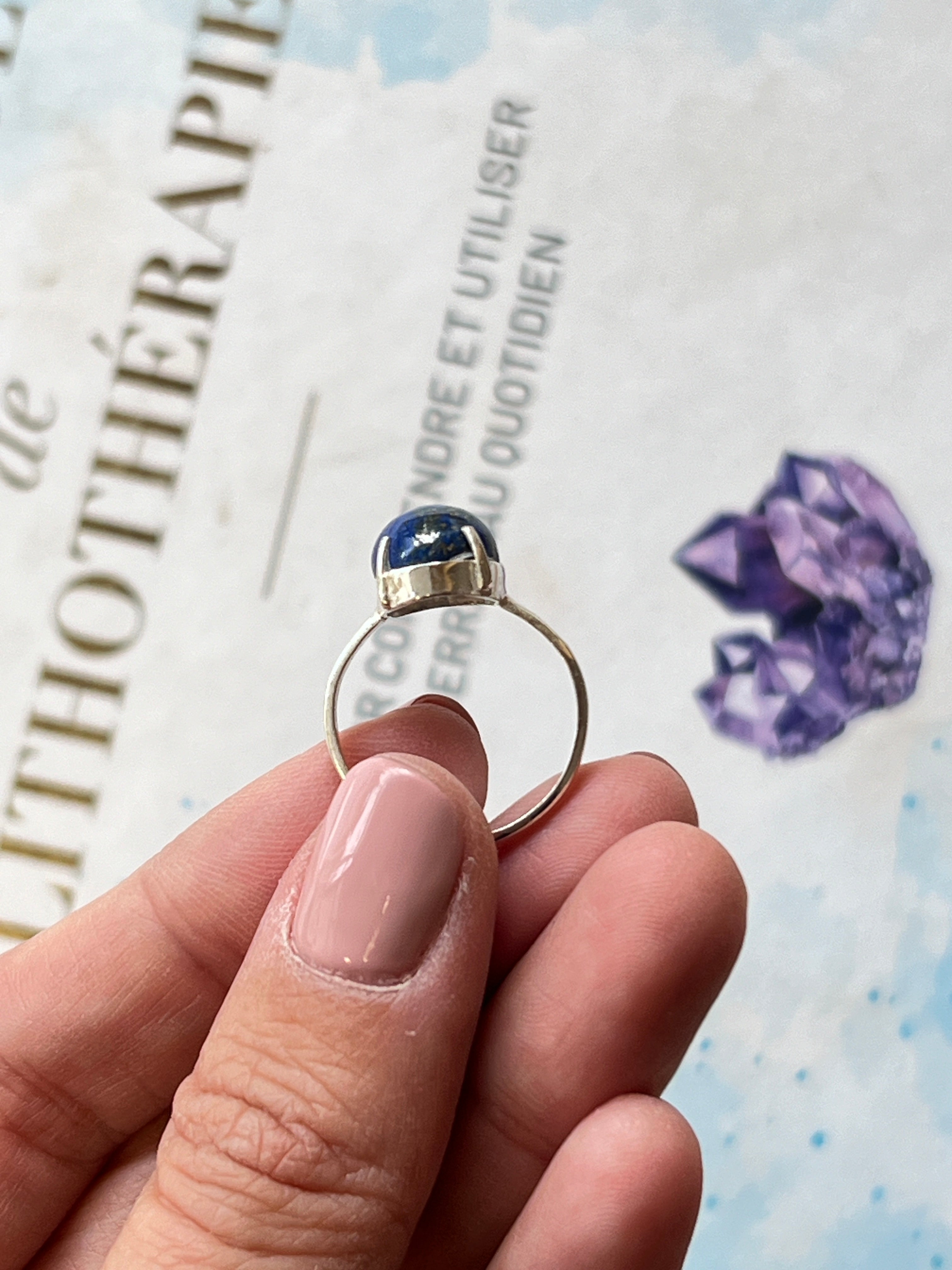 Bague Lapis Lazuli argent 925 taille 60