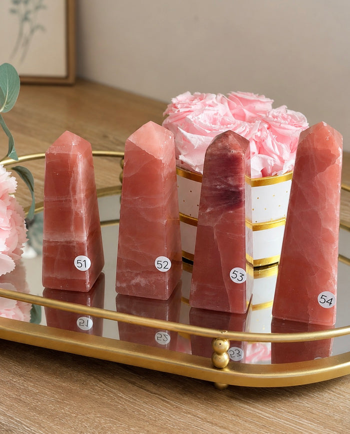 Pointe en calcite rose (destockage)