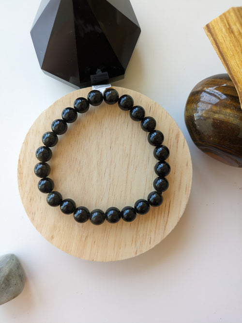 Bracelet uni en obsidienne - taille unique