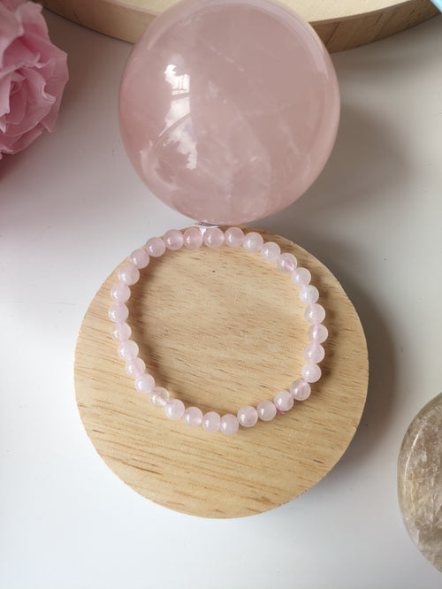 Bracelet uni quartz rose 6mm- taille unique