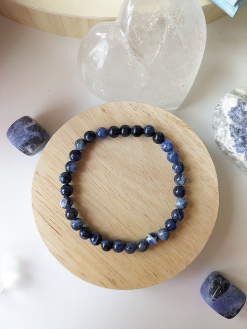 Bracelet uni sodalite 6mm- taille unique