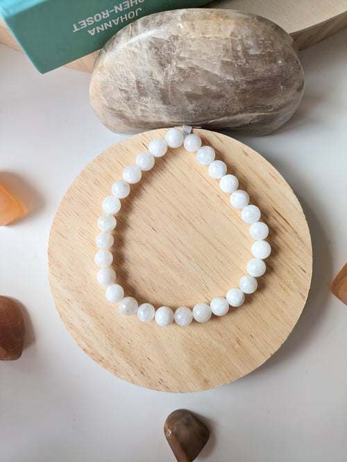 Bracelet uni Pierre de lune 6mm - taille unique