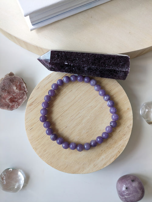 Bracelet uni lepidolite 6mm- taille unique