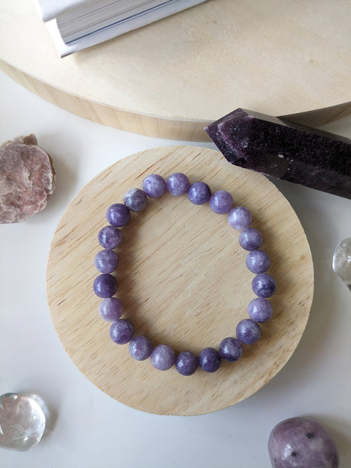 Bracelet uni lepidolite 8mm- taille unique