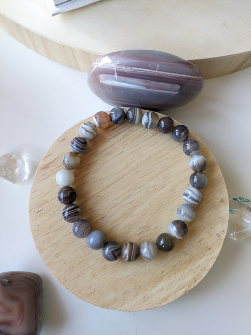 Bracelet uni agate Botswana - taille unique