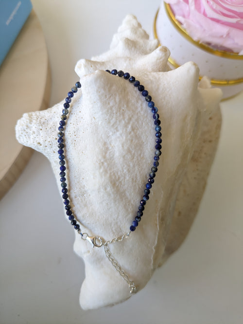 Bracelet en Lapis Lazuli fermoir argent