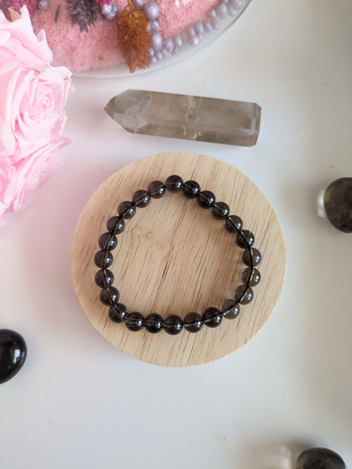 Bracelet uni en quartz fumé - taille unique