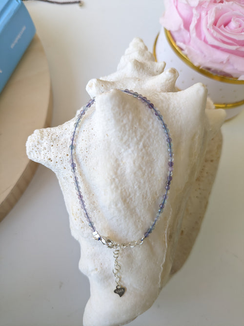 Bracelet en Fluorite fermoir argent