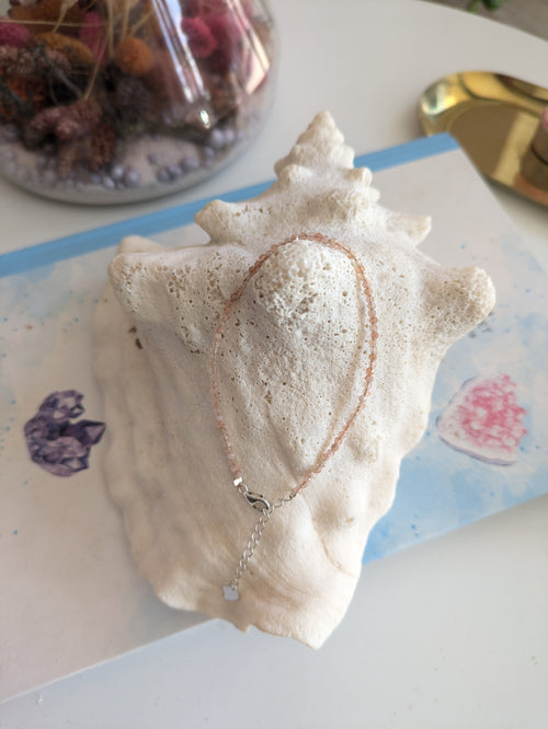 Bracelet en Pierre de soleil fermoir argent